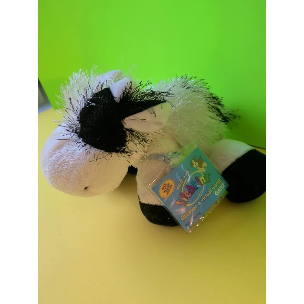Ganz Webkinz Cow HM003 Black & White Plush With Sealed Code Unused Retired